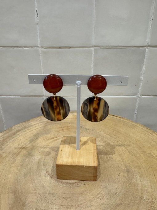 BO CLIP MARRONS / VERTES - FRANCINE BRAMLI