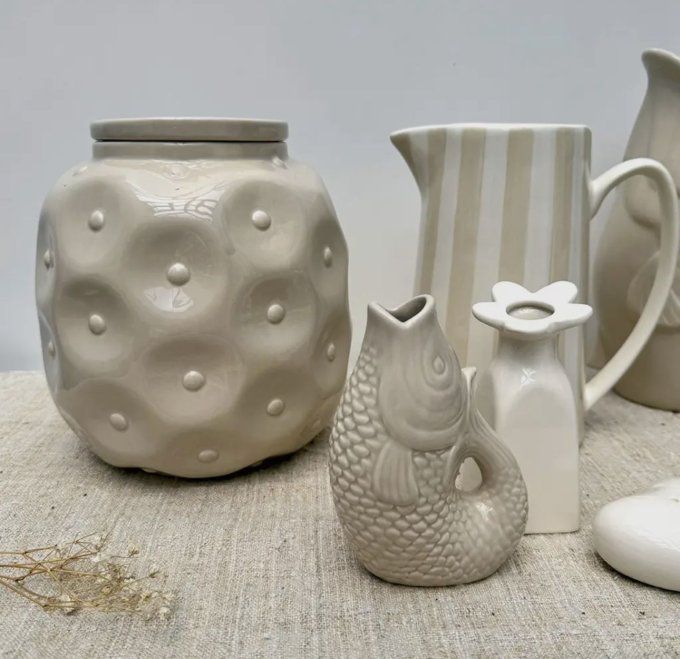 VASE POISSON PM CÉRAMIQUE BEIGE