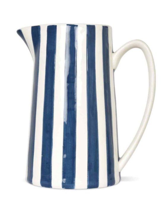 Vase pichet à rayures bleues