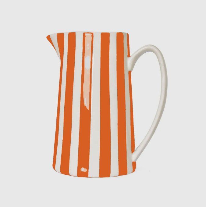 Vase pichet à rayures orange 