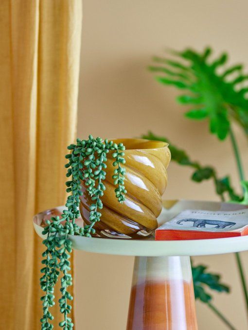 Callo Pot de fleurs jaune en verre