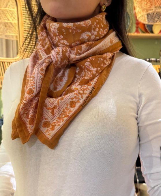 GRAND FOULARD SARIKA - CARAMEL 