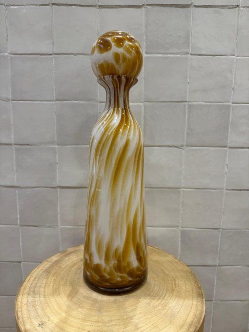 Vase bouteille marron