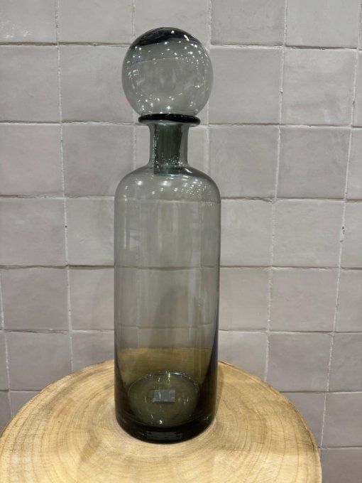Vase bouteille grise