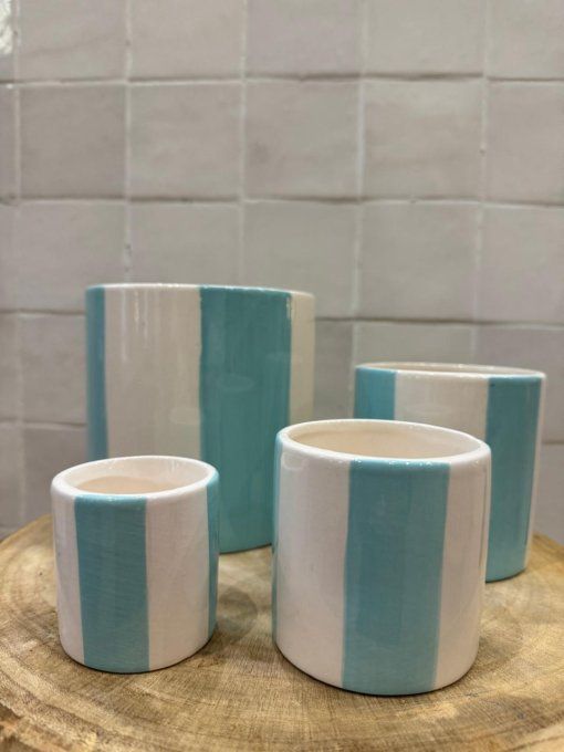 Set 4 bocaux bleu givré