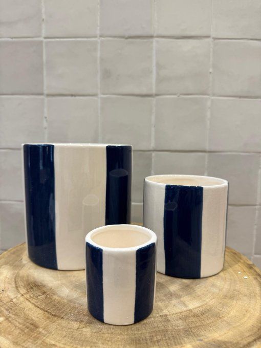 Set 3 bocaux bleu foncé