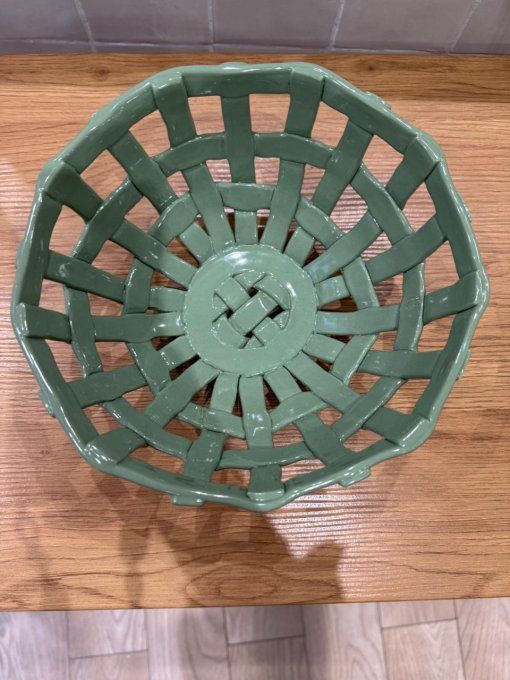 Panier céramique rond vert