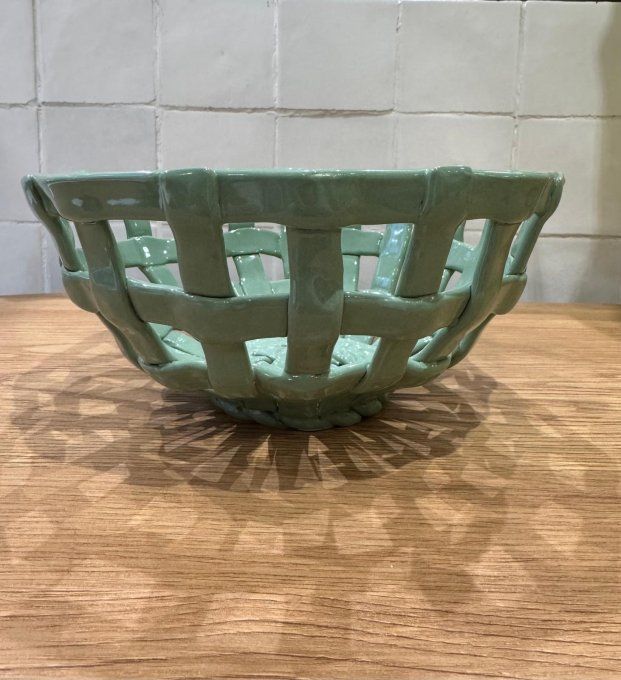 Panier céramique rond vert