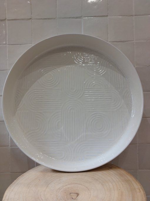 PLATEAU MOLITOR MÉTAL ÉMAILLÉ WHITE- GRAND MODÈLE XL 