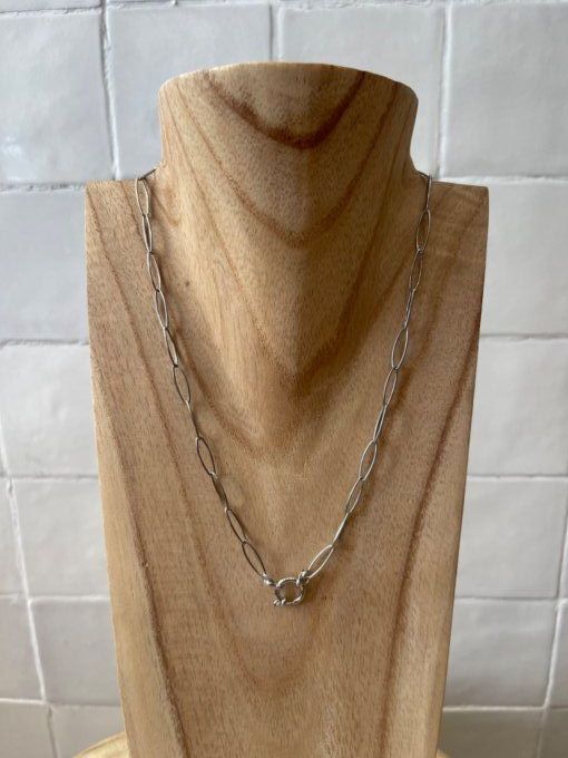 COLLIER "LOCKER"ARGENTÉ - CAPSULE CHARM'S SWAROVSKI® 