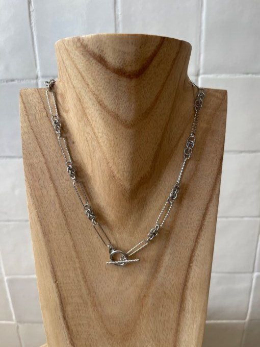 COLLIER "LOCKER"ARGENTÉ - CAPSULE CHARM'S SWAROVSKI® 