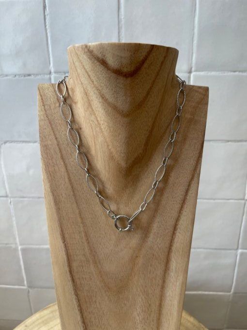 COLLIER "LOCKER"ARGENTÉ - CAPSULE CHARM'S SWAROVSKI®