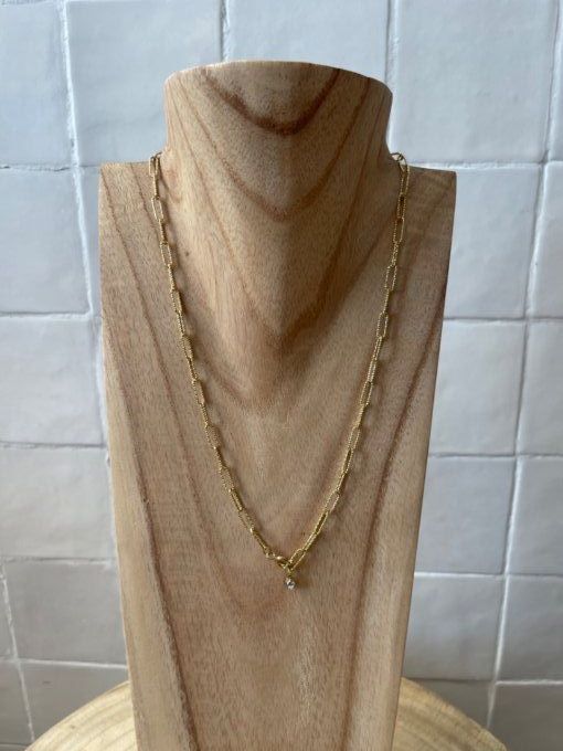 COLLIER "LOCKER" DORÉ - CAPSULE CHARM'S SWAROVSKI® 