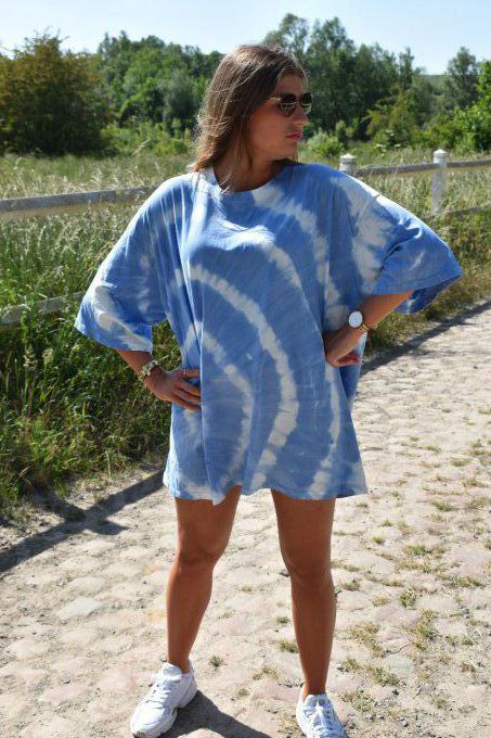 ROBE T-SHIRT TIE & DYE UBUD BLEU