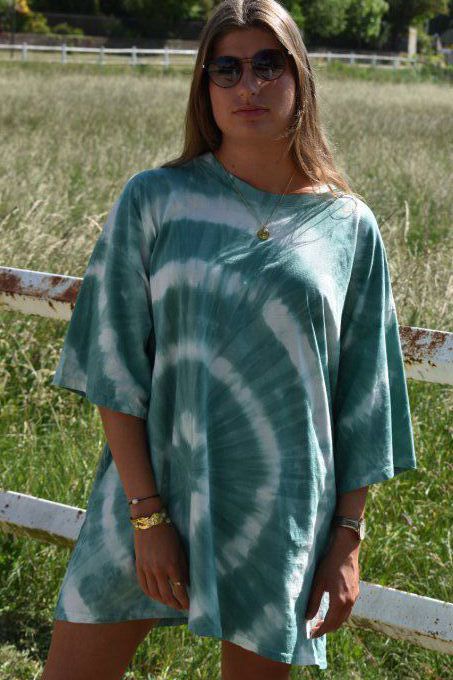 ROBE T-SHIRT TIE & DYE UBUD VERTE