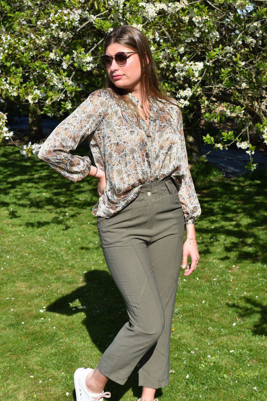PANTALON FLUIDE KAKI Lespetitesperlesdalice