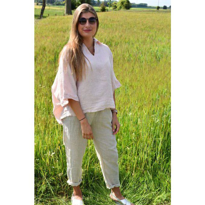 PANTALON 100% LIN MARCEL BEIGE